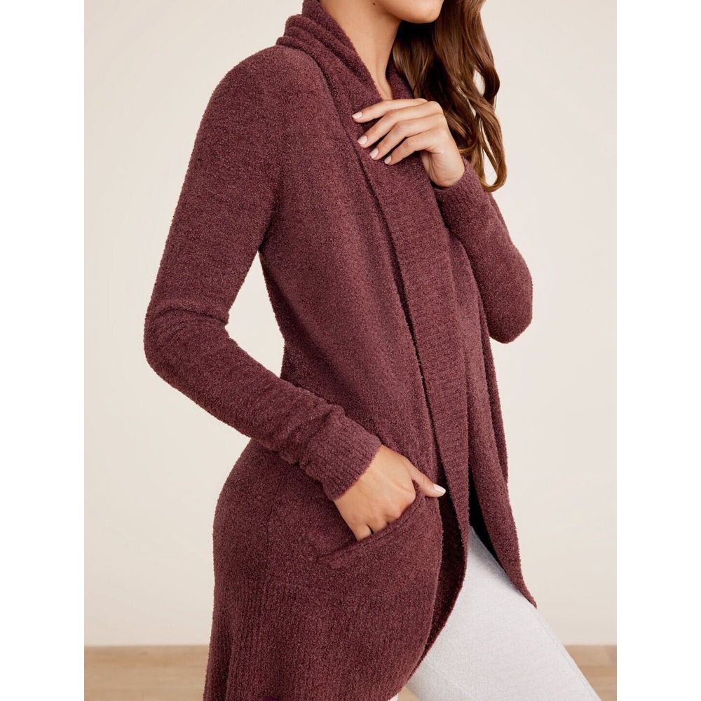 Barefoot Dreams Cozy Chic Lite Circle Cardigan Sweater Pocket Soft XS/S Rosewood